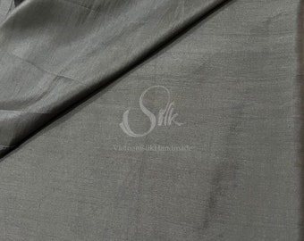 100% MULBERRY SILK fabric by the yard -  Dark Grey Silk -  Habutai silk -  Natural silk - Hand-dyed Silk - Organic Silk - Handmade Silk