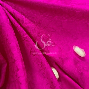 HIGH-GRADE - 100% Mulberry Silk fabric by the yard -  Hot Pink Silk - Luxury silk -  Natural silk - Organic Silk - Handmade Silk