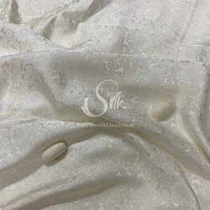 HIGH-GRADE - 100% Mulberry Silk fabric by the yard - White Silk - Luxury silk -  Natural silk - Organic Silk - Handmade Silk