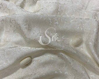 HIGH-GRADE - 100% Mulberry Silk fabric by the yard - White Silk - Luxury silk -  Natural silk - Organic Silk - Handmade Silk