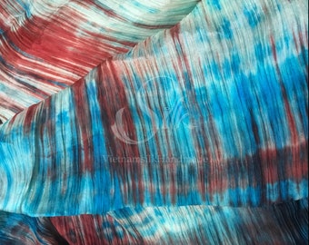 100% MULBERRY SILK fabric by the yard - Limited  Silk - Luxury silk -  Natural silk - Hand-dyed Silk - Mixed colors - Handmade in VietNam