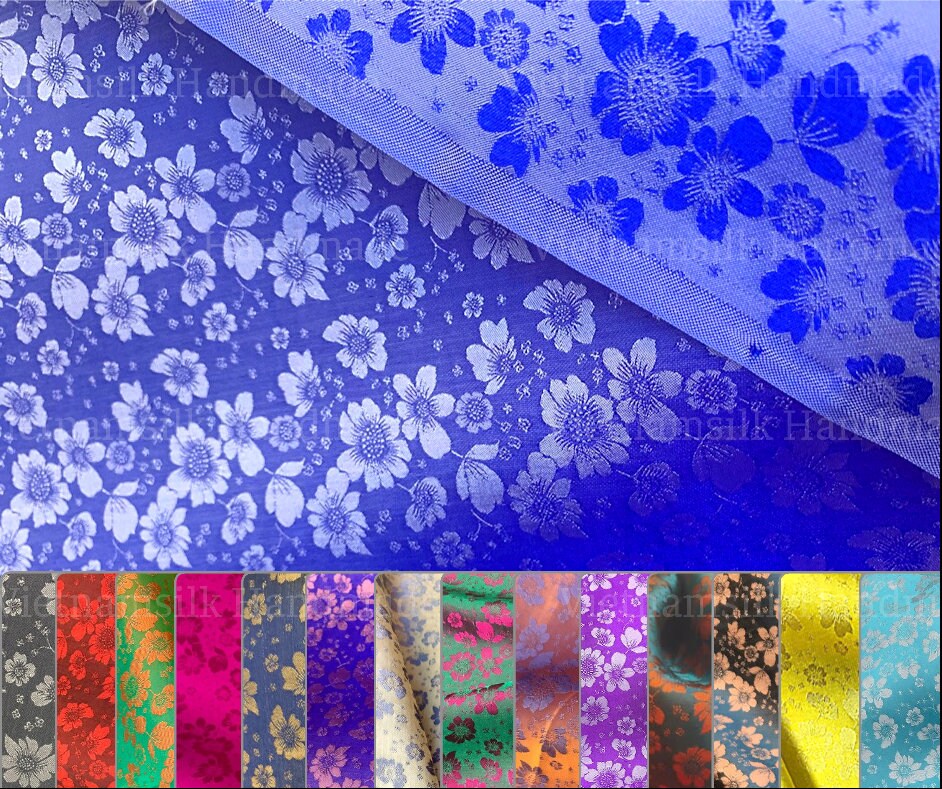 FLORAL SILK Fabric by the Yard mulberry Silk Natural Silk Etsy UK