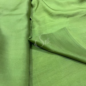 100% MULBERRY SILK fabric by the yard - Green Silk - Luxury silk -  Natural silk - Hand-dyed Silk - Organic Silk - Handmade in VietNam