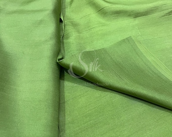 Tessuto 100% MULBERRY SILK tagliato a misura - Green Silk - Seta di lusso - Seta naturale - Seta tinta a mano - Seta biologica - Fatto a mano in Vietnam