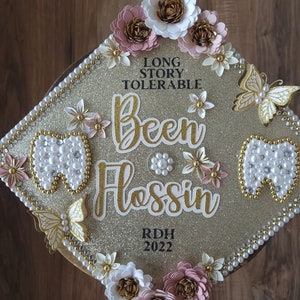 Custom Personalized Dentist Dental Hygienist Assistance Graduation Cap Topper Teeth Tooth Fairy