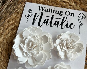 White Sunflower Carnation Gardenia Tiny Mini Paper Flower Embellishment Decoration Graduation Cap Topper Birthday Quince Wedding Gift Favor