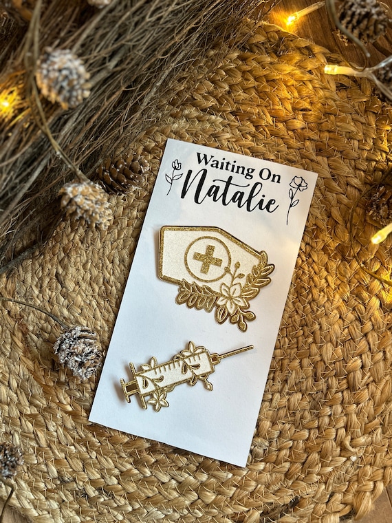 DIY Nursing Graduation Cap Kit – Glitter Cardstock Grad Cap Cutouts Nursing Cap with Syringe – Customizable Grad Topper