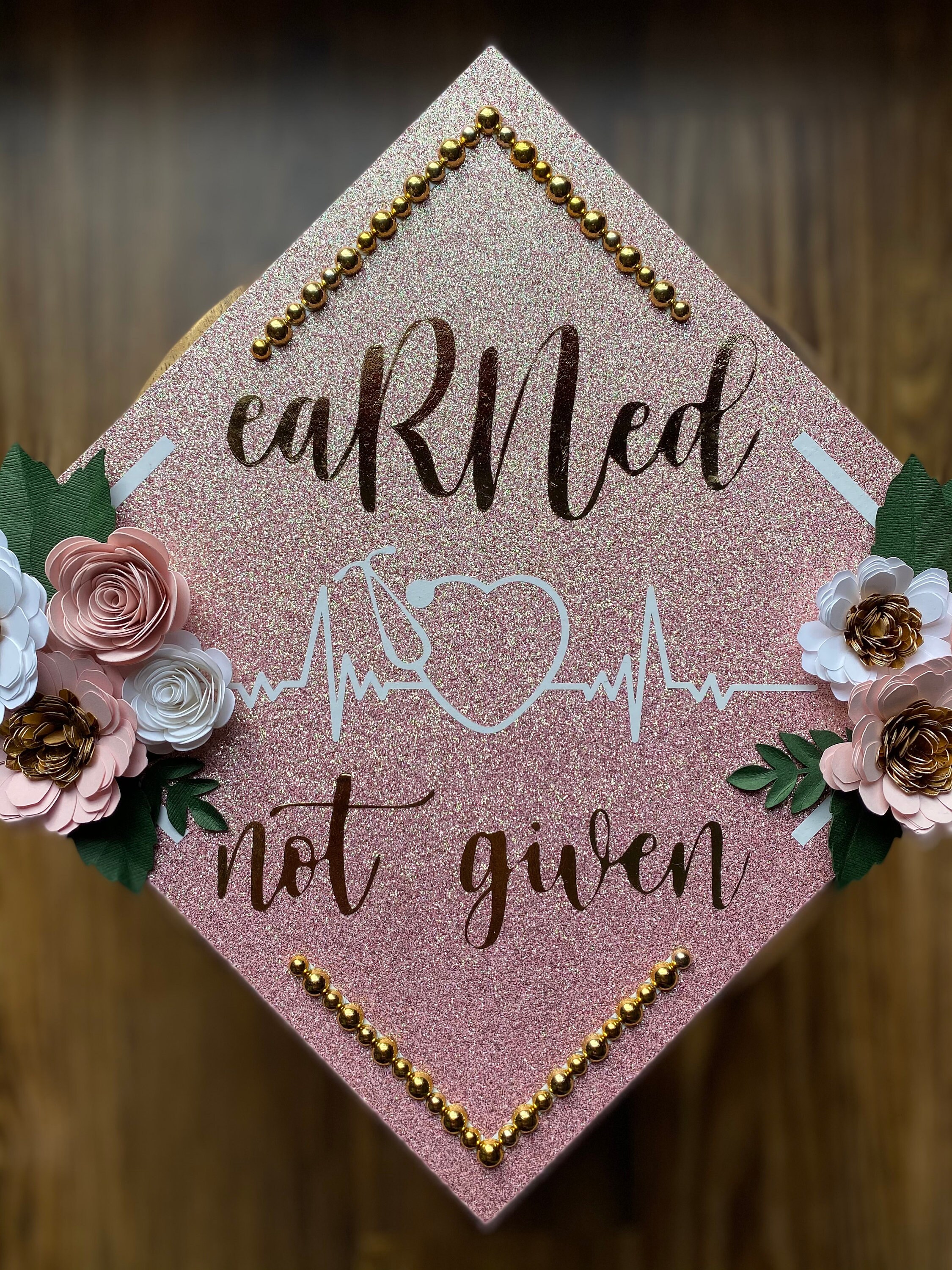 Custom Nurse Graduation Cap Topper Earned Not Given RN LPN BSN Etsy