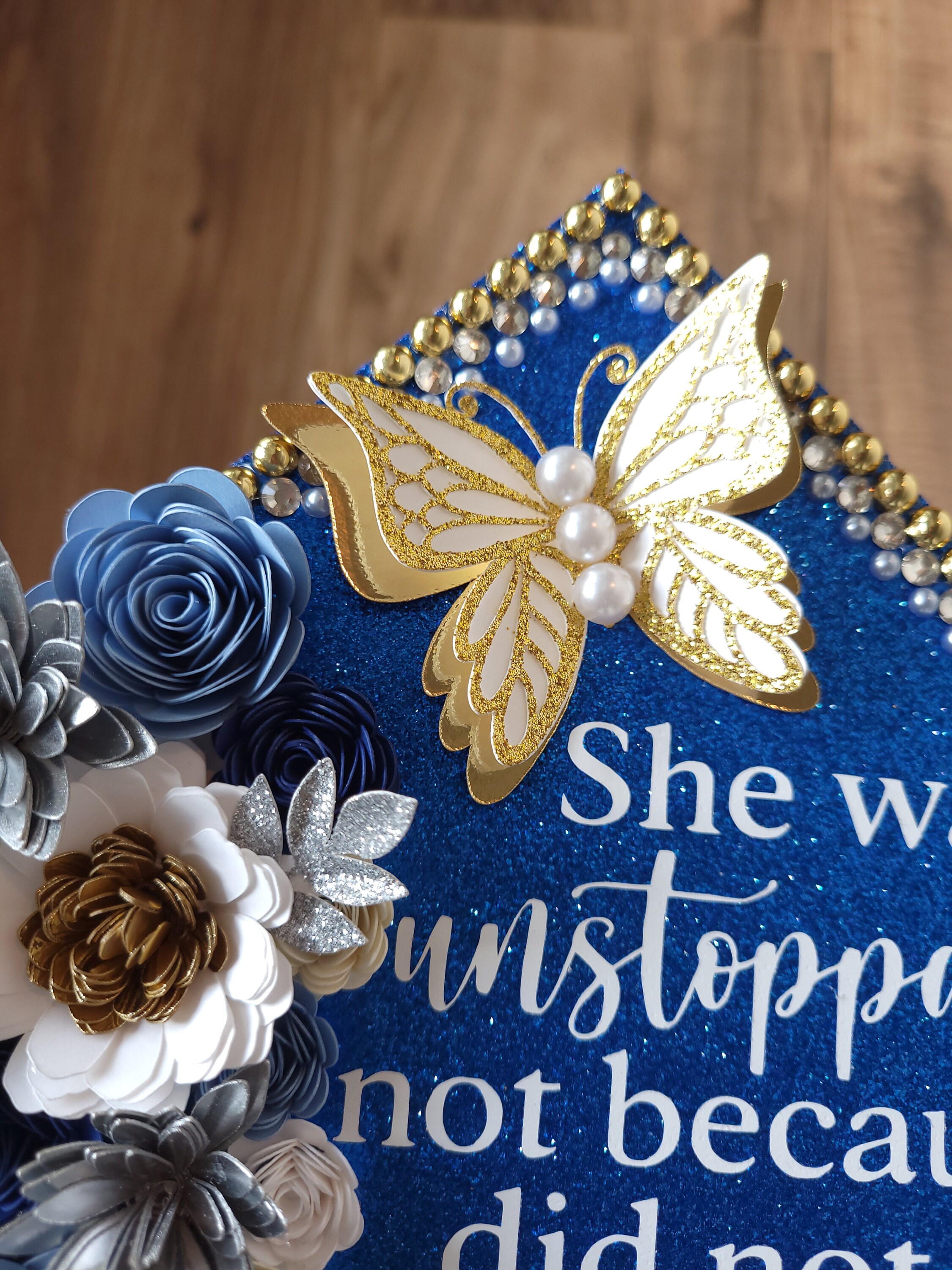 Custom Personalized She Was Unstoppable Nurse Graduation Cap 