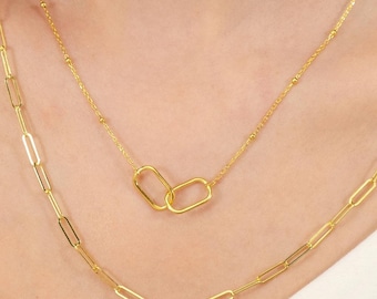 Collier avec pendentif, Collier infini, Collier coeur, Collier de famille, Collier soeur, Cadeaux pour maman, Cadeaux pour elle, Cadeau de la Saint-Valentin