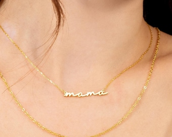 Dainty Mama Necklace in Sterling Silver, Gold & Rose Gold, Mom Necklace, Perfect Gifts for Mom and Wife, New Mom Gift, Mothers Day Gift