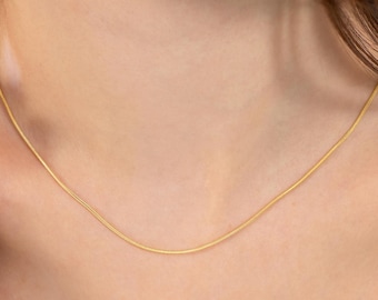 Collier chaîne serpent, délicate chaîne serpent en or, superposition de chaînes, collier minimaliste, chaîne unisexe, bijoux de tous les jours, chaîne en argent pour pendentif