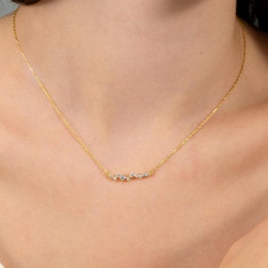 Minimalist Diamond Necklace, Wedding Necklace, Dainty Diamond Necklace, Necklaces for Women, Gold Necklace, Bridesmaid Gifts, Gift For Her