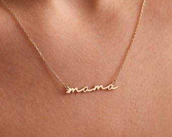 Dainty Mama Necklace in Sterling Silver, Gold & Rose Gold, Mom Necklace, Perfect Gift for Mom and Wife, Christmas Gifts, Mother Necklace