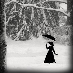 Carte de voeux vierge faite main « A Victorian Snow Day » avec des photographies originales de Beth Trepper