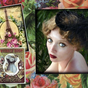 Romantique vintage ! Carte unique « Coco in Paris » avec un collage photo original de Beth Trepper avec une citation d'Oliver Wendell Holmes