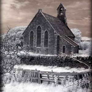Handmade blank greeting card &quot;Old Kerry Church, Ireland&quot; featuring original infrared photography by Beth Trepper