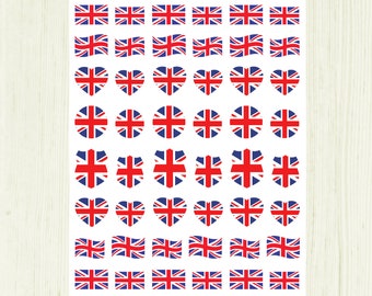 Nail art waterslide decals / stickers - Union Jack Flag Collection