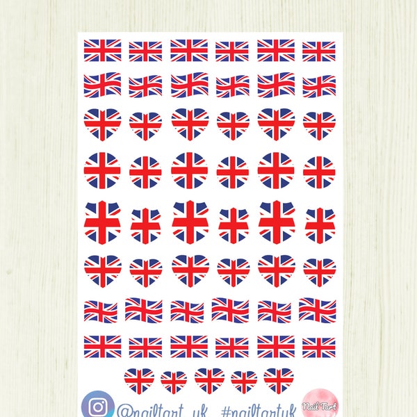 Nail art Wasserschiebebilder / Sticker - Union Jack Flag Collection