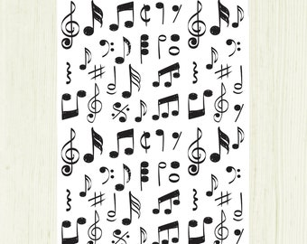 Nail art waterslide decals / stickers - Musical Notes