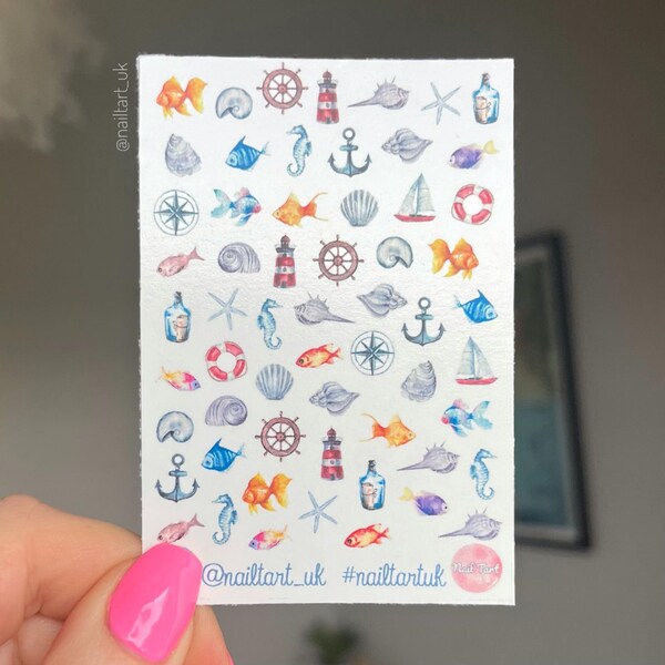 Nautical Nail Decals - Etsy