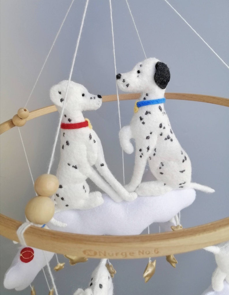Dalmatian Dog Mobile Nursery Decor Felt Dalmatian Puppy Etsy