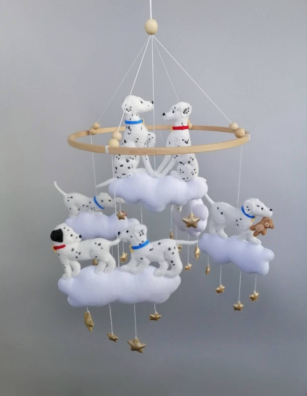 Dalmatian dog mobile nursery decor felt dalmatian puppy Etsy
