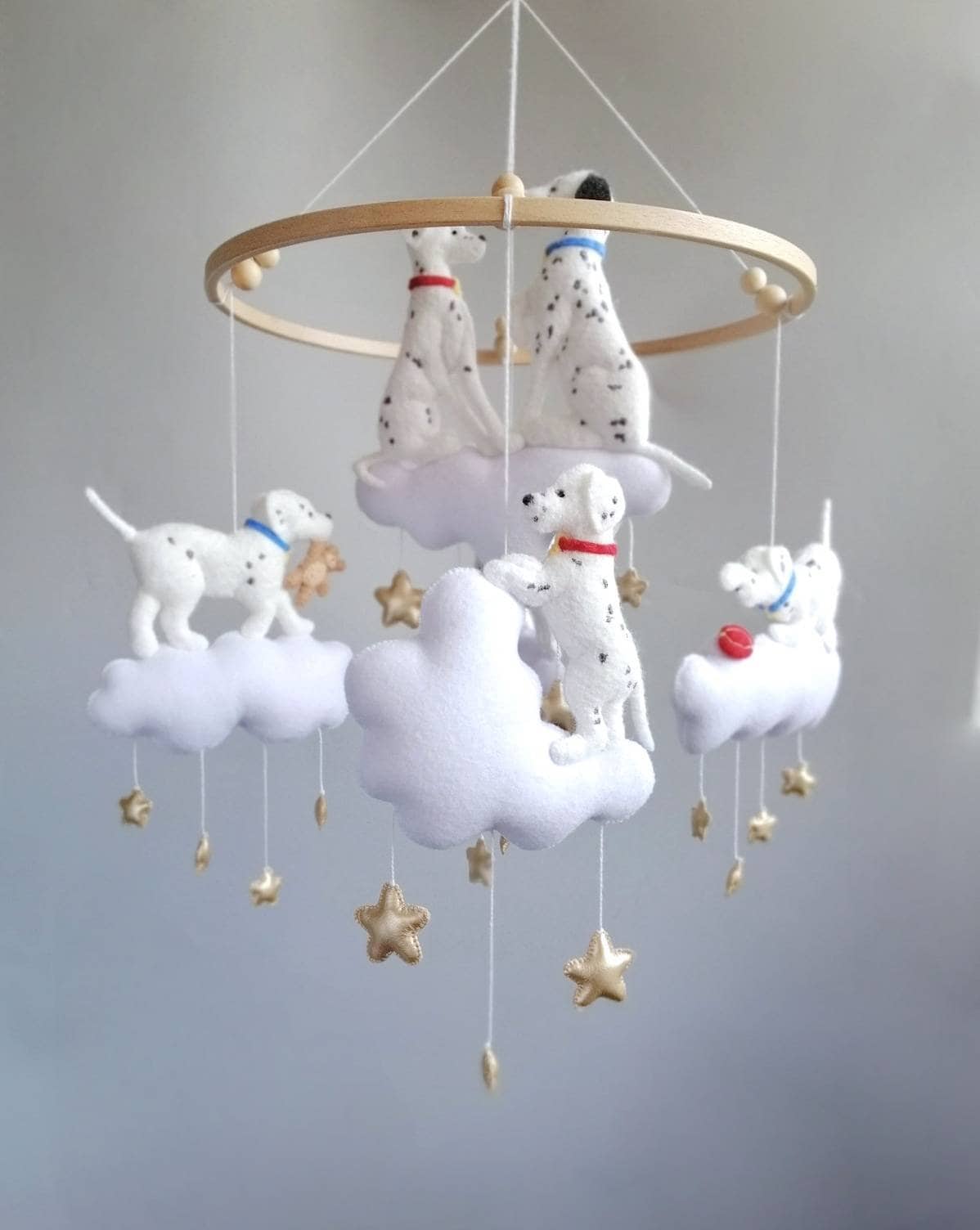 Dalmatian dog mobile nursery decor felt dalmatian puppy Etsy
