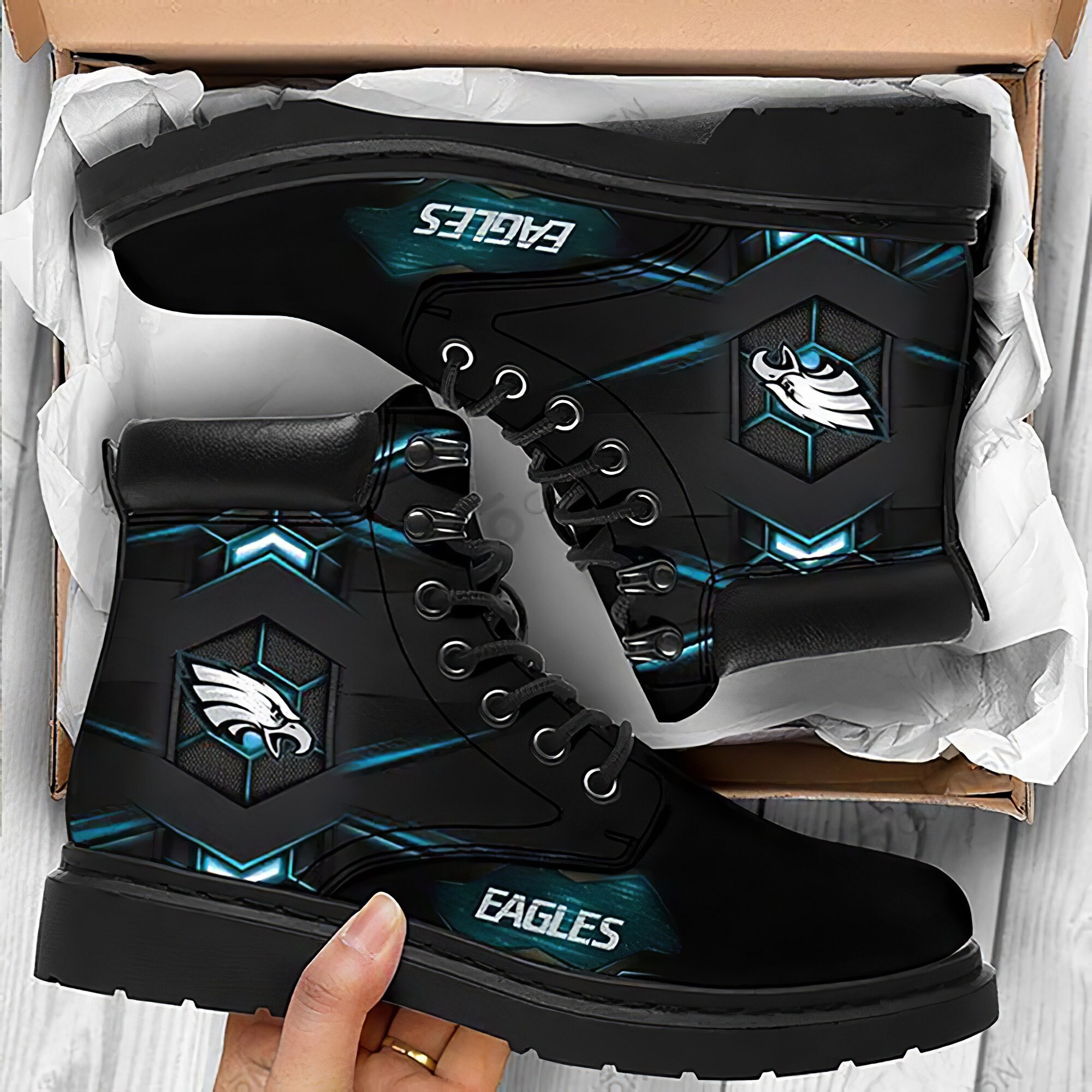 Philadelphia Eagles NFL Boots Shoes designs Eagles NFL Custom Etsy