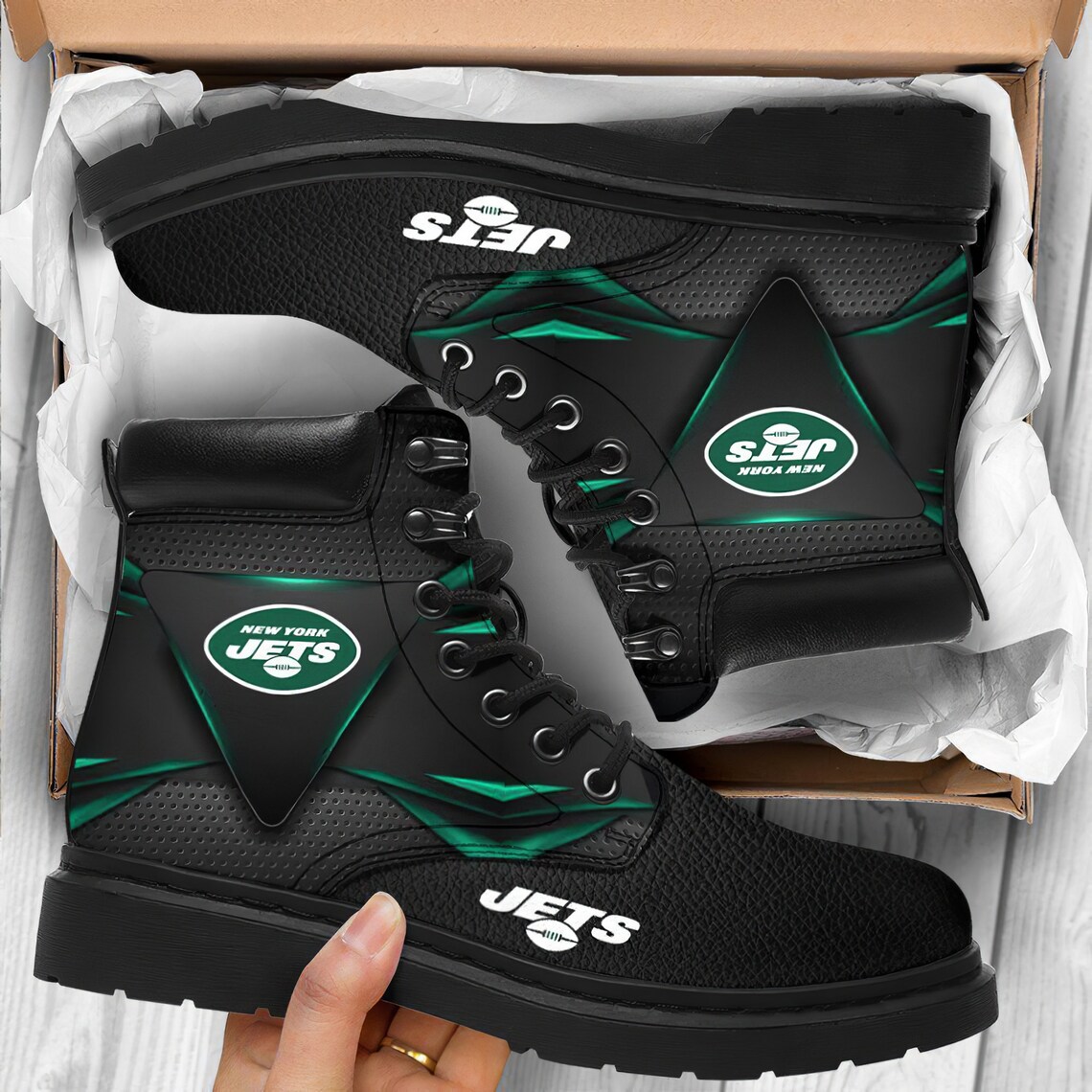 New York Jets NFL Boots Shoes 3DNFL Jets Custom Boot shoes Etsy