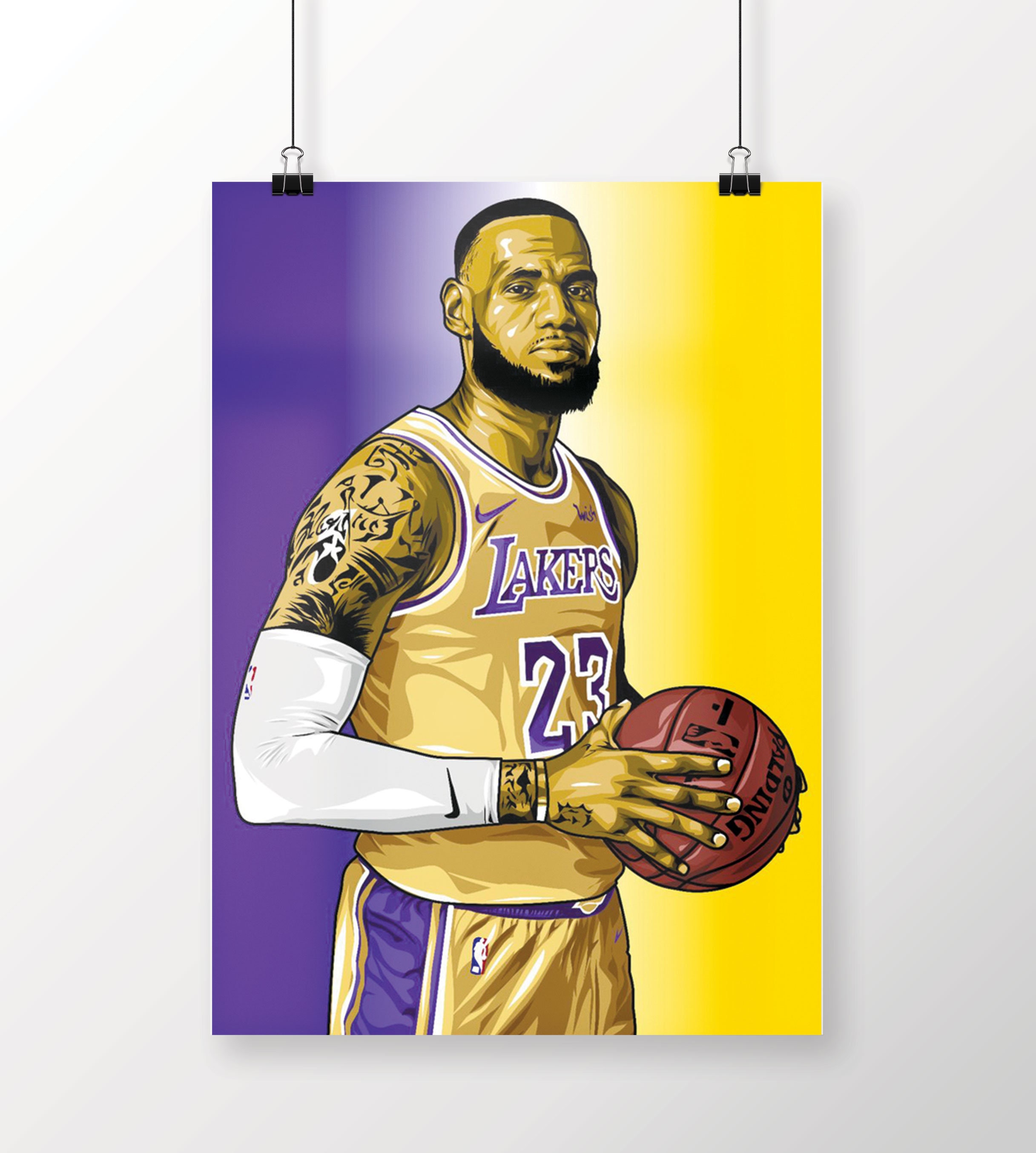 LeBron James NBA Landscape Poster Basketball Poster black Etsy