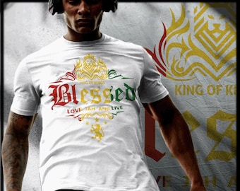 Reggae Haile Selassie Love Jah blessed King Rastafari Irie Lion T-Shirt Rastafarian Roots Reggae Rastaman King Conqueror Dub style tee