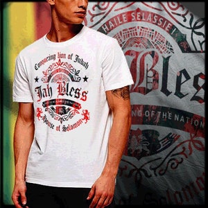 Reggae Haile Selassie Love Jah bless King Rastafari Irie Lion T-Shirt Rastafarian Roots Reggae Rastaman King Conqueror Dub tee
