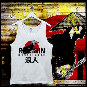 Japanese samurai White tank top Bushido way of the warrior Japan Edo Era Warrior Class Katana Japanese Steel Singlet