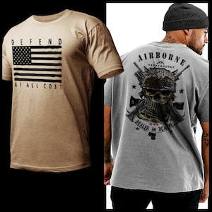 Military Airborne Paratrooper Combat Action T-Shirt Spec Operation Commandos Iraq Afghanistan Combat Veteran short sleeve T-shirt size S-2XL