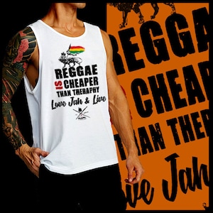 Jah Rastafari Reggae  Rootical Tank Top Haile Selassie Rastafarian Roots Reggae Music Singlet