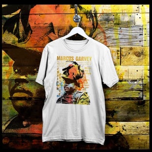 Black History Month Pride and Power Marcus Garvey white T-Shirt African American Civil Rights Activist Black History Tee