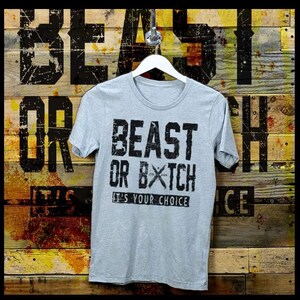 crossfit training Beast T-shirt Workout Gym Fitness mental Motivation focused fitness sport tee
