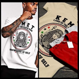Ancient Egypt ankh Kemetic T-Shirt  Black History African Pre-Colonial  Egyptian Hieroglyphics and Gods Self Knowledge short sleeve men tee