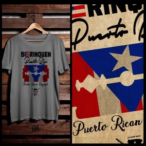 Puerto Rico Flag T-shirt Puerto Rican Boricua Taino Afro Latino afro boricua Pride and Culture puerto rico map and flag
