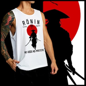 Japanese samurai White tank top Bushido way of the warrior Japan Edo Era Warrior Class Katana Japanese Steel Singlet