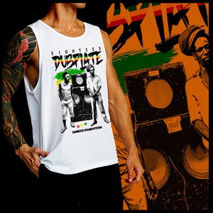 Jah Rastafari Reggae  Rootical  Dub Warrior Tank Top Haile Selassie Rastafarian Roots Reggae Music Singlet