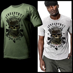 Military Infantry Grunt Combat Action T-Shirt Spec Operation Commandos Iraq Afghanistan Combat Veteran short sleeve T-shirt size S-2XL