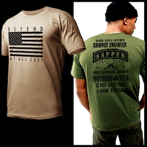 Military Combat Engineer Sapper Action T-Shirt Spec Operation Commandos Iraq Afghanistan Combat Veteran short sleeve T-shirt size S-2XL