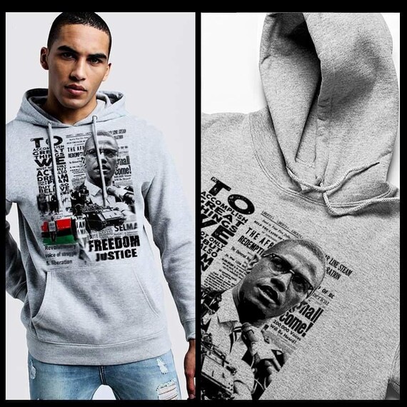 Buy Malcolm X Collage With Freedom Quote Hoodie African American 