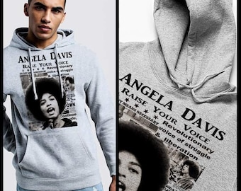 Angela Davis Collage with freedom quote Hoodie African American Civil Rights Activist Black History pullover sweatshirt