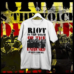 Black History Month Pride and Power Martin Luther King Riot quote T-Shirt African American Civil Rights Activist Black History Tee