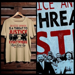 Black History Month Justice Vs Injustice Quote T-Shirt African American Civil Rights Activist Black History Tee