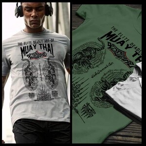 Muay Thai Thailand Sak Yant Tiger Tattoo Thai Boxer Martial Arts T-Shirt