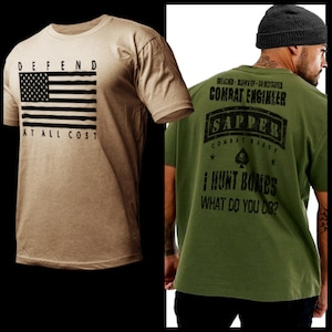 Military Combat Engineer Sapper Action T-Shirt Spec Operation Commandos Iraq Afghanistan Combat Veteran short sleeve T-shirt size S-2XL